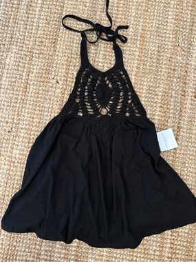 American Eagle Outfitters Black Crochet Halter Camisole